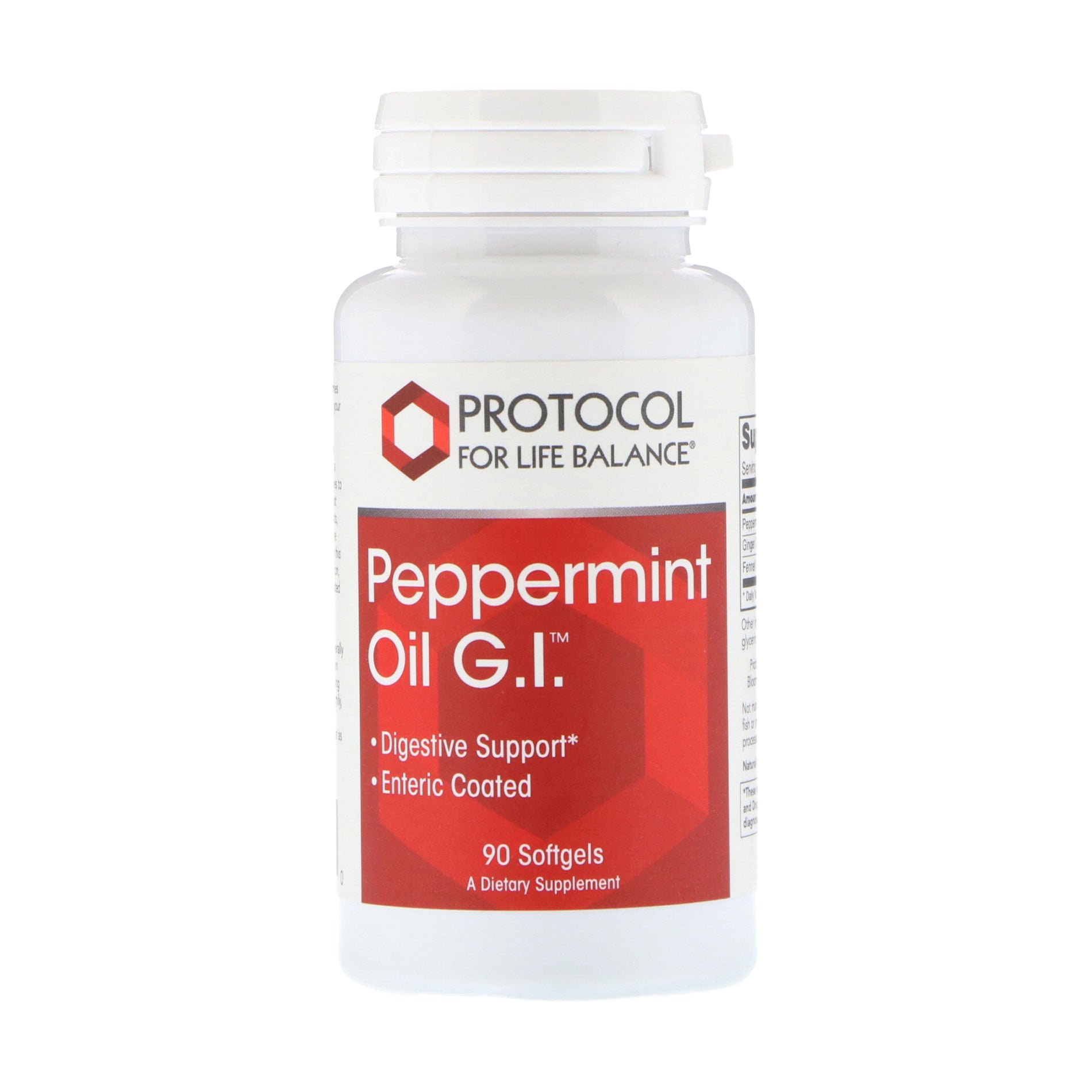 Олія м'яти перцевої Protocol For Life Balance Peppermint Oil G.I., 90 гелевих капсул